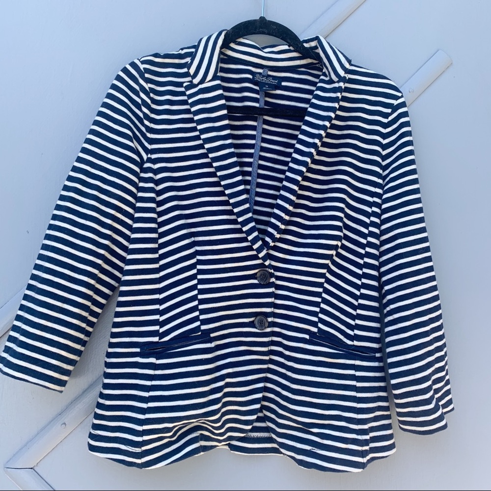 Lucky Brand Navy and White Blazer | Size Medium